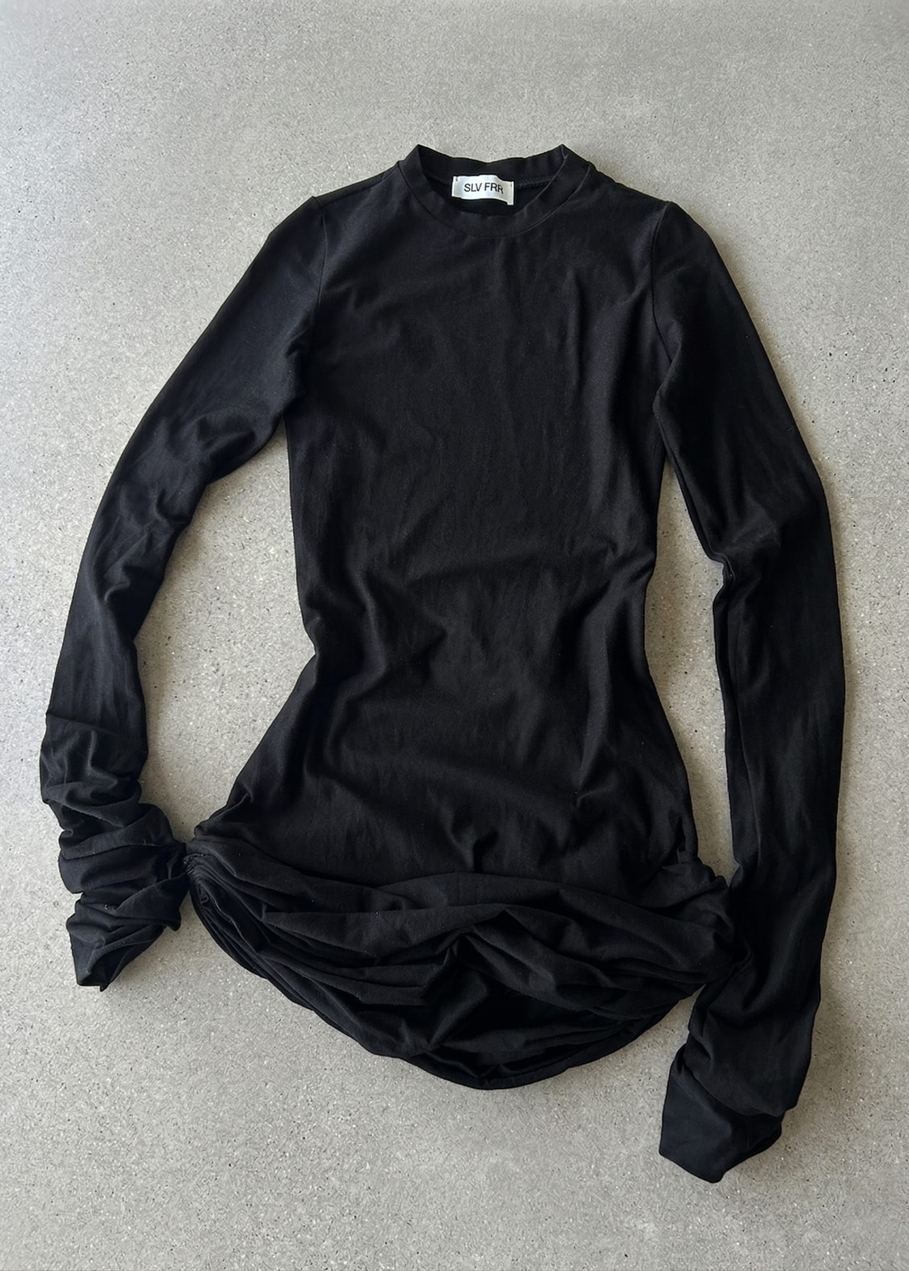 Gathered Black Dress