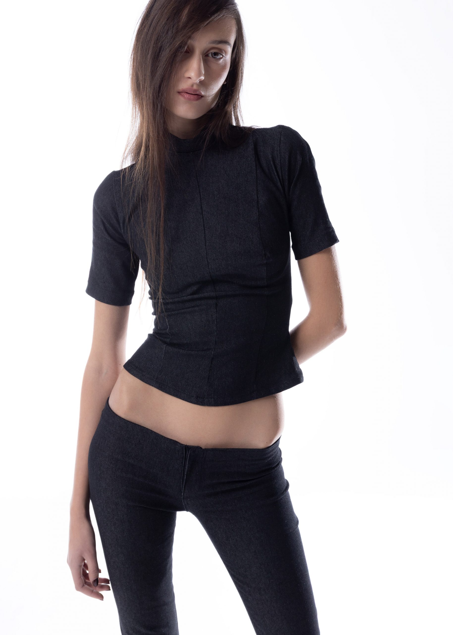 Skinny Black Denim Top